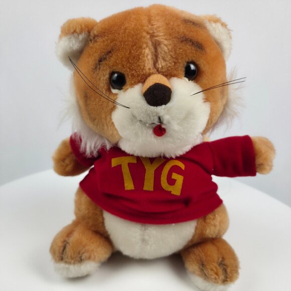 9" VINTAGE 1981 HALLMARK SHIRT TALES TYG STUFFED ANIMAL PLUSH TOY ORANGE TIGER - Picture 1 of 6